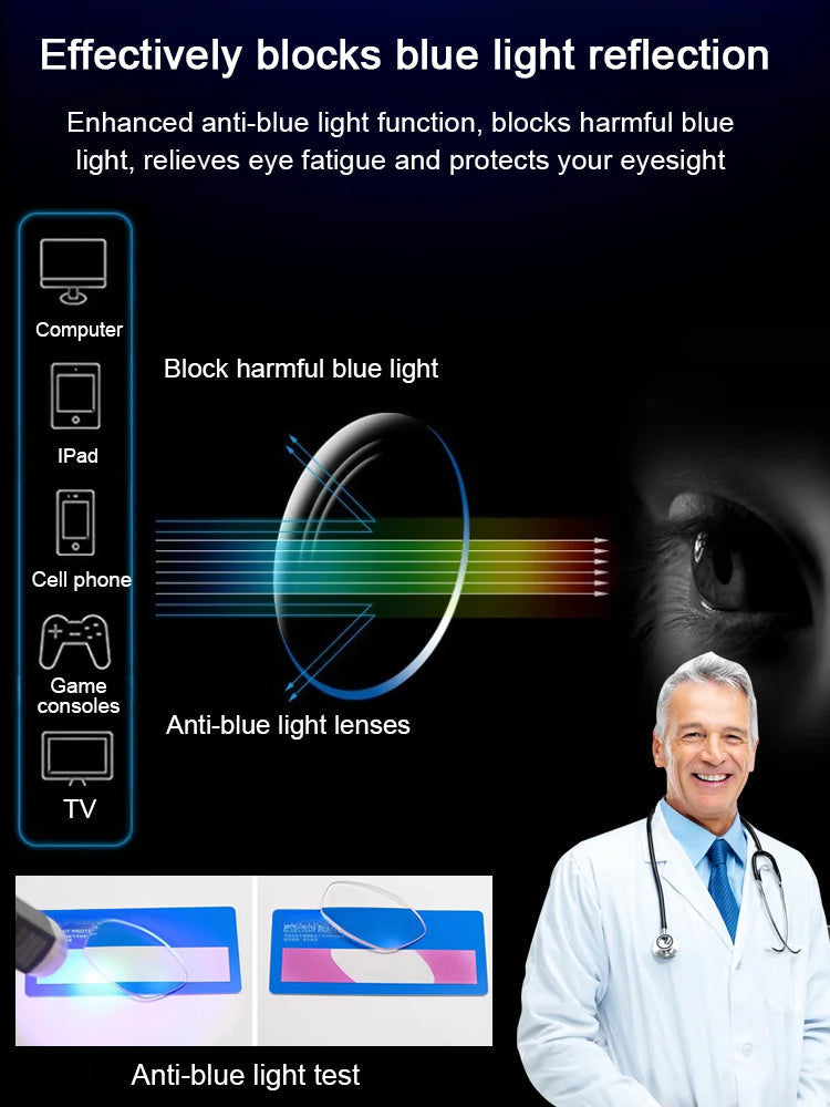 🔥【100-700° Intelligent Focusing】Auto-focus blue light blocking reading glasses.