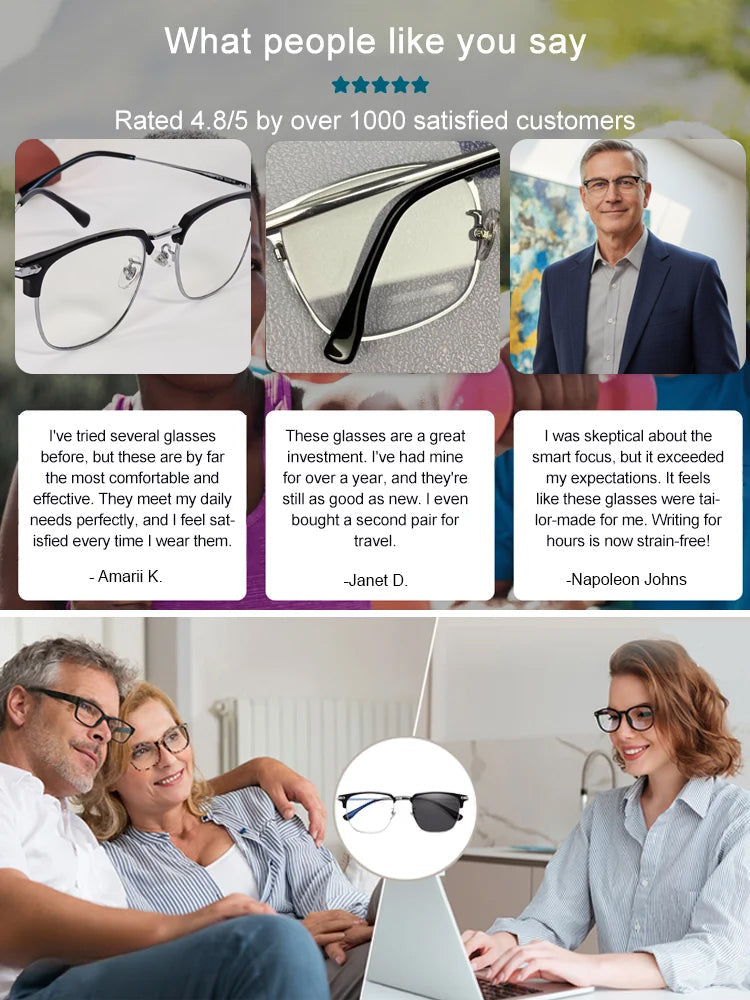 ✨Upgrade Your Vision for the Price of a Few Coffees! ☕️ Get intelligent, auto-focus, blue-light blocking readers that adjust to YOU. ✨No prescription needed!