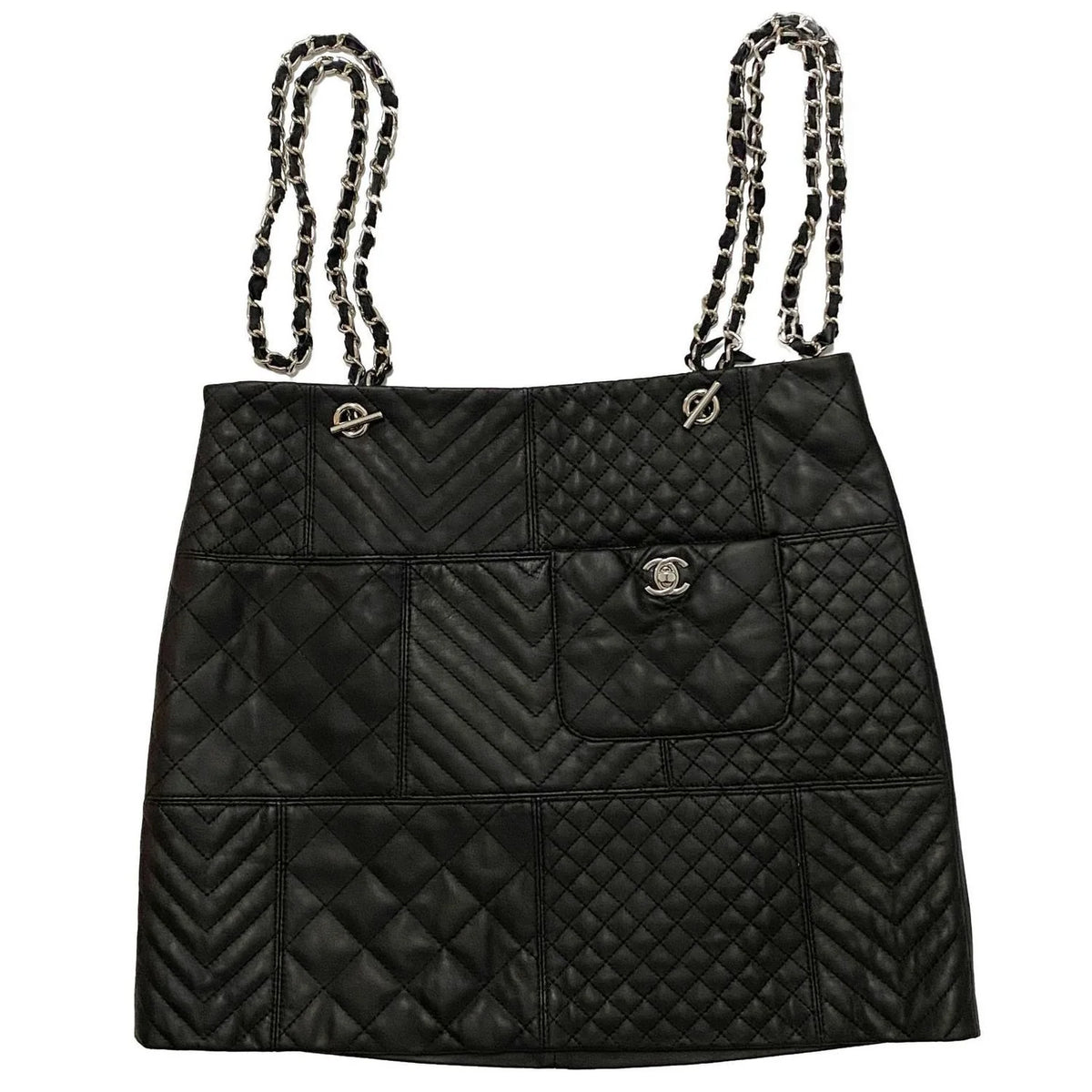 New Genuine Leather Diamond Chain Skirt For Women 10240108LY07