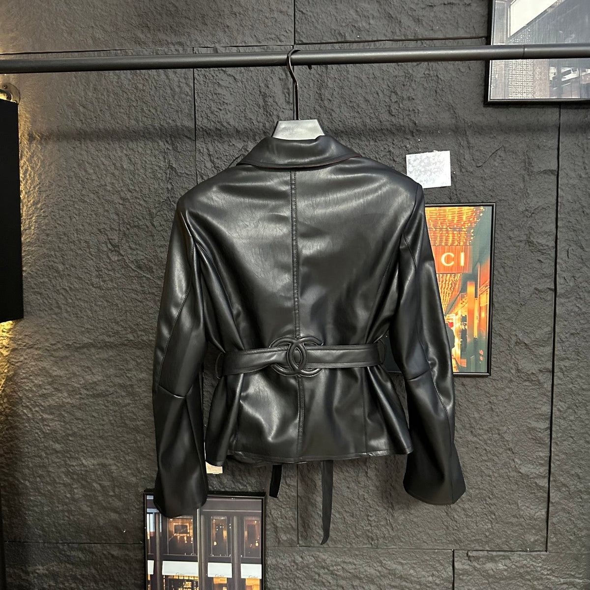 Black and Red Leather Women's JacketsXC052026092001