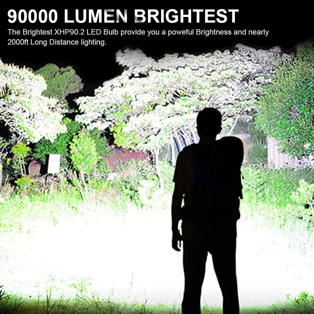 🔦 60% OFF! 🎉 90000 Lumen Rechargeable Flashlight – Extreme Brightness, Waterproof & Long Battery Life 📦