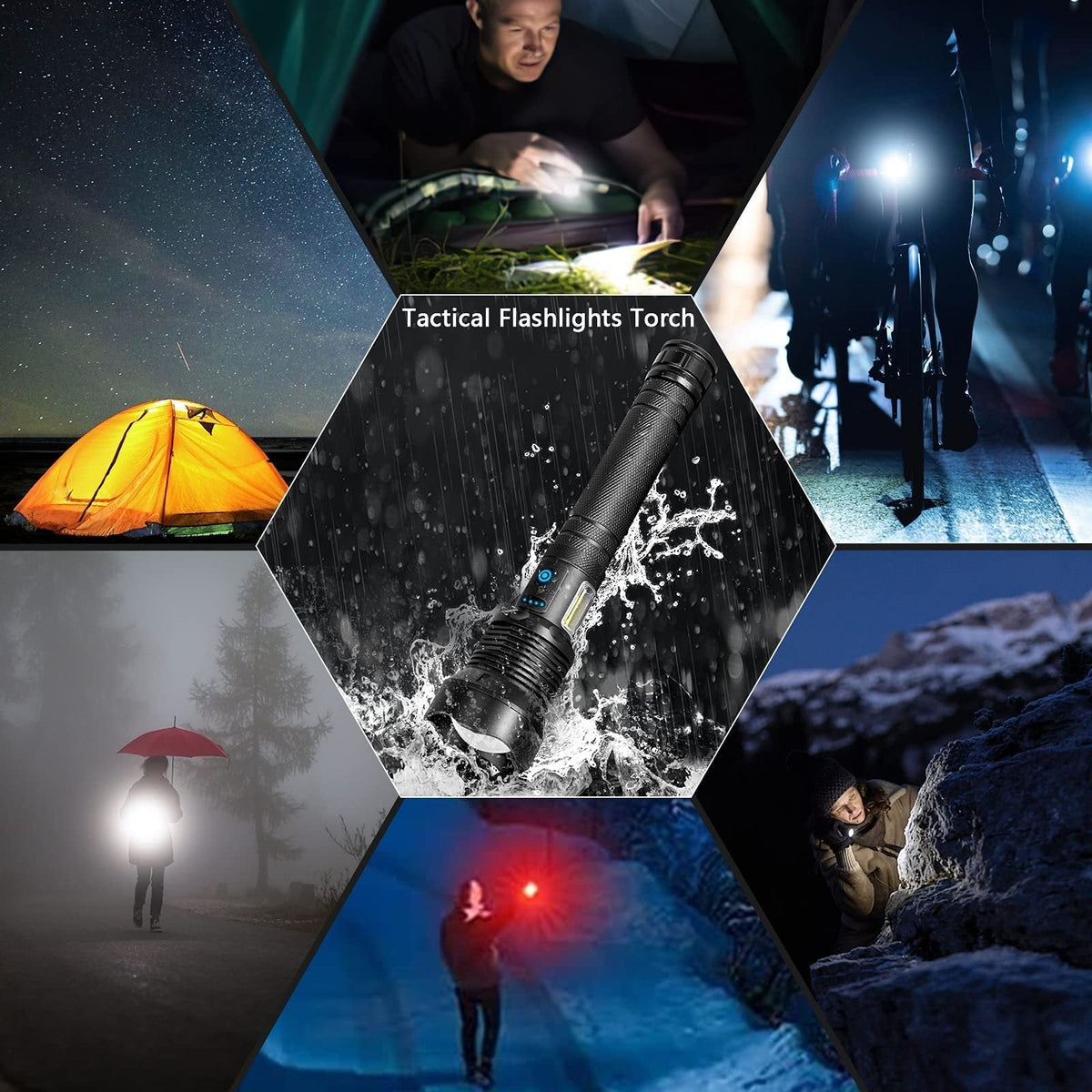 🔦 60% OFF! 🎉 90000 Lumen Rechargeable Flashlight – Extreme Brightness, Waterproof & Long Battery Life 📦