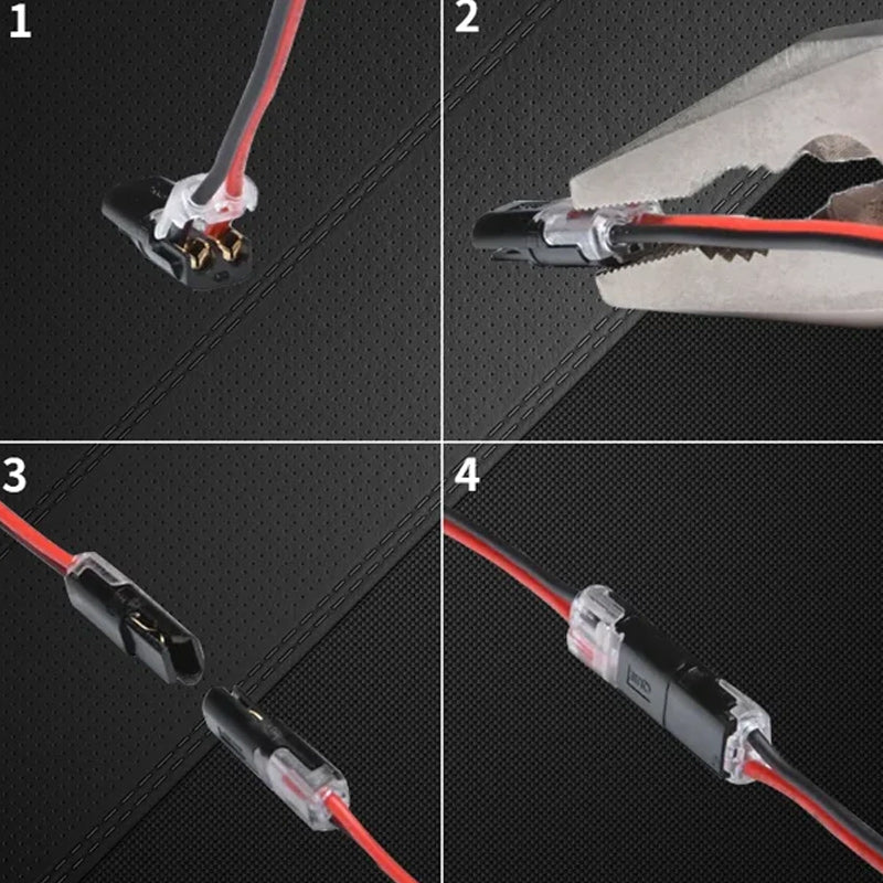Double plug connector with locking latch